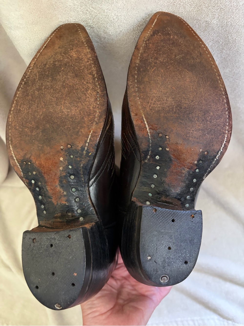 Vintage Texas USA Made Leather Western Cowboy Peacock Design Boots - Picture 13 of 16